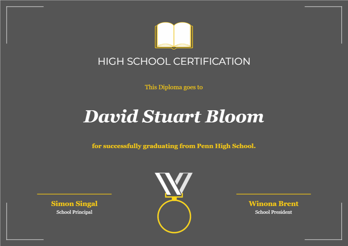 High School Certification