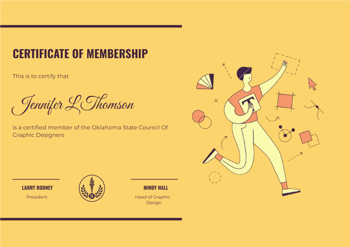 Jennifer L Thomson Certificate of Membership