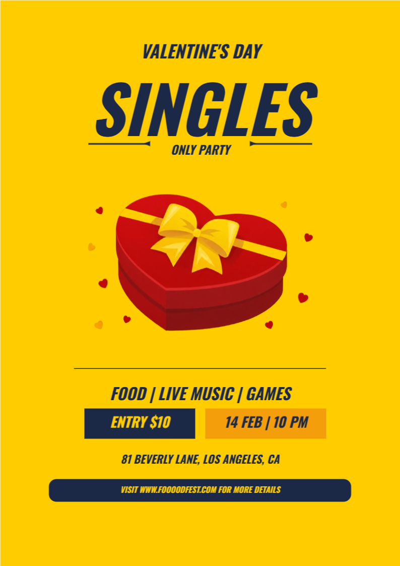 Valentine's Day Singles Party Flyer