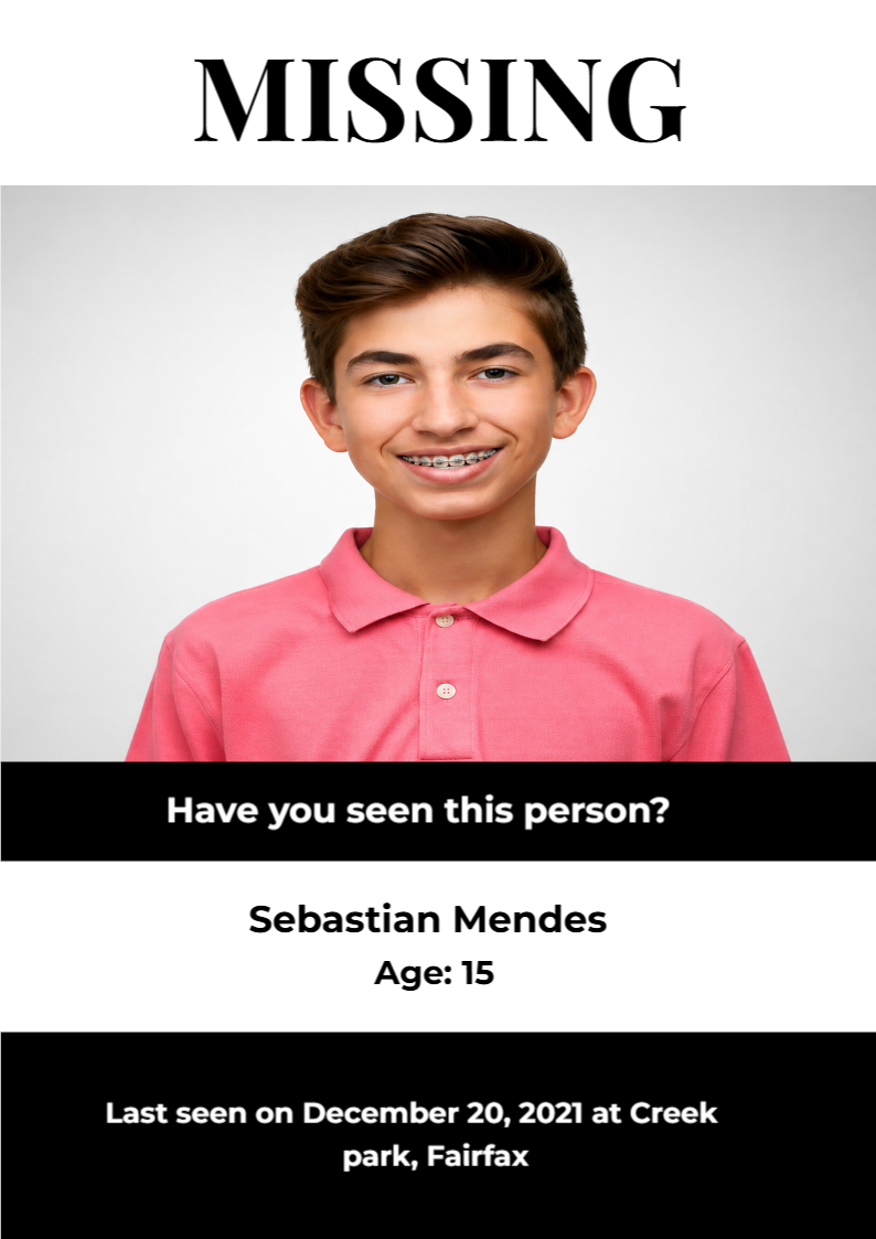 Missing Person Notice Flyer
