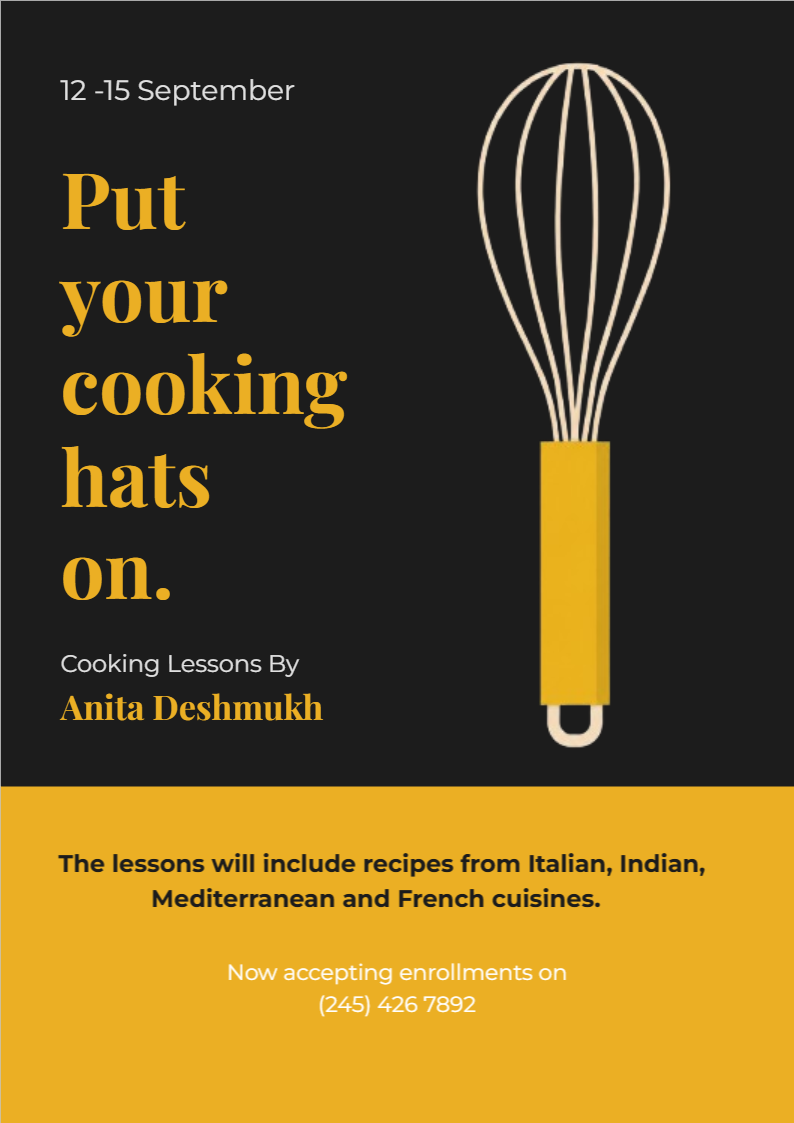 Cooking Lessons Class Flyer