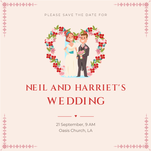 Neil & Harriet's Wedding Invitation