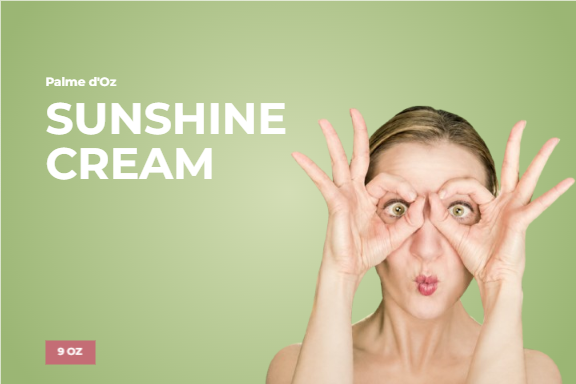 Palme d'Oz Sunshine Cream Product Label