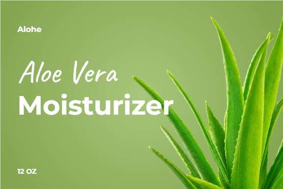Alohe Aloe Vera Moisturizer Product Label