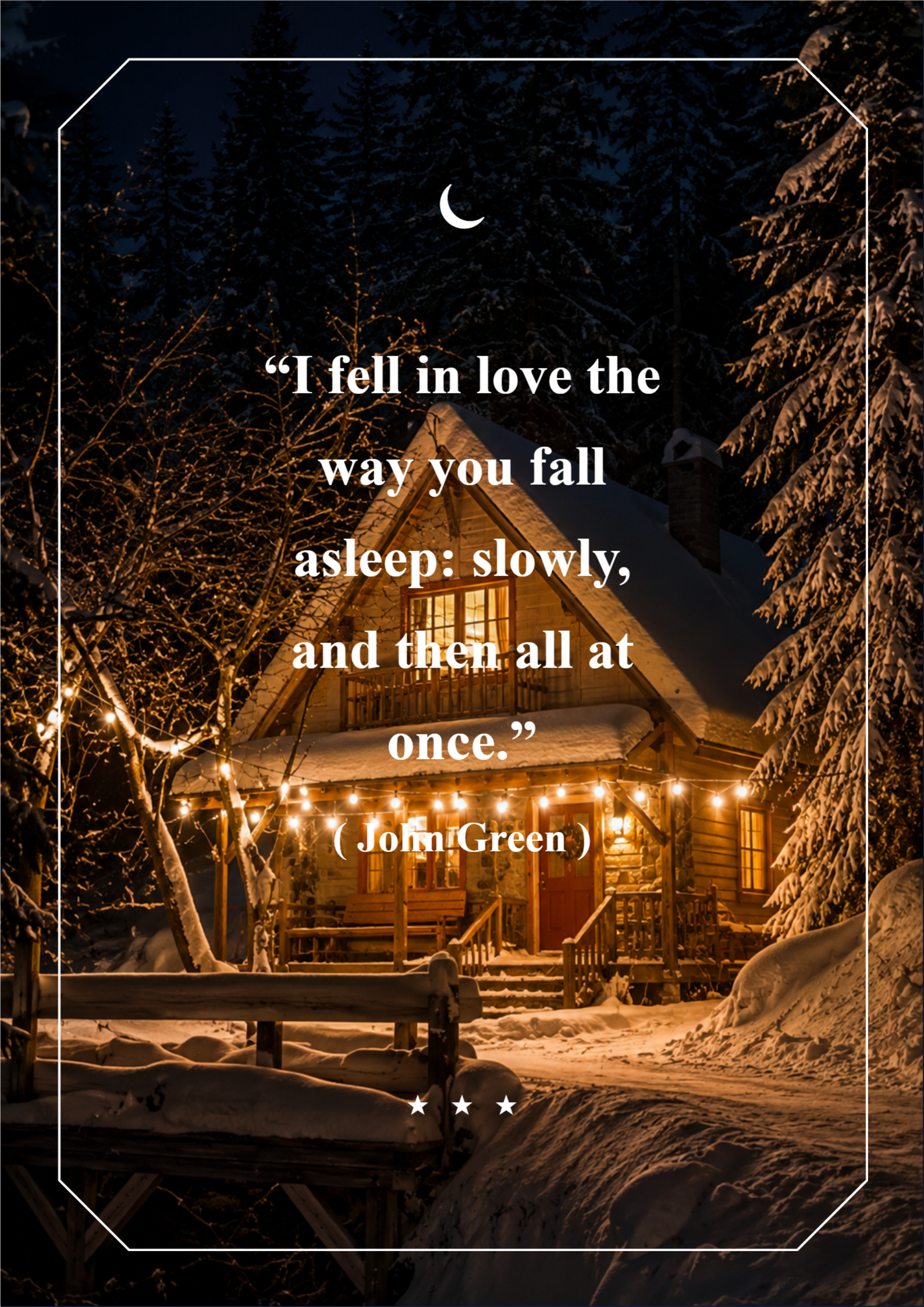 John Green Night Sky Love Quote Poster