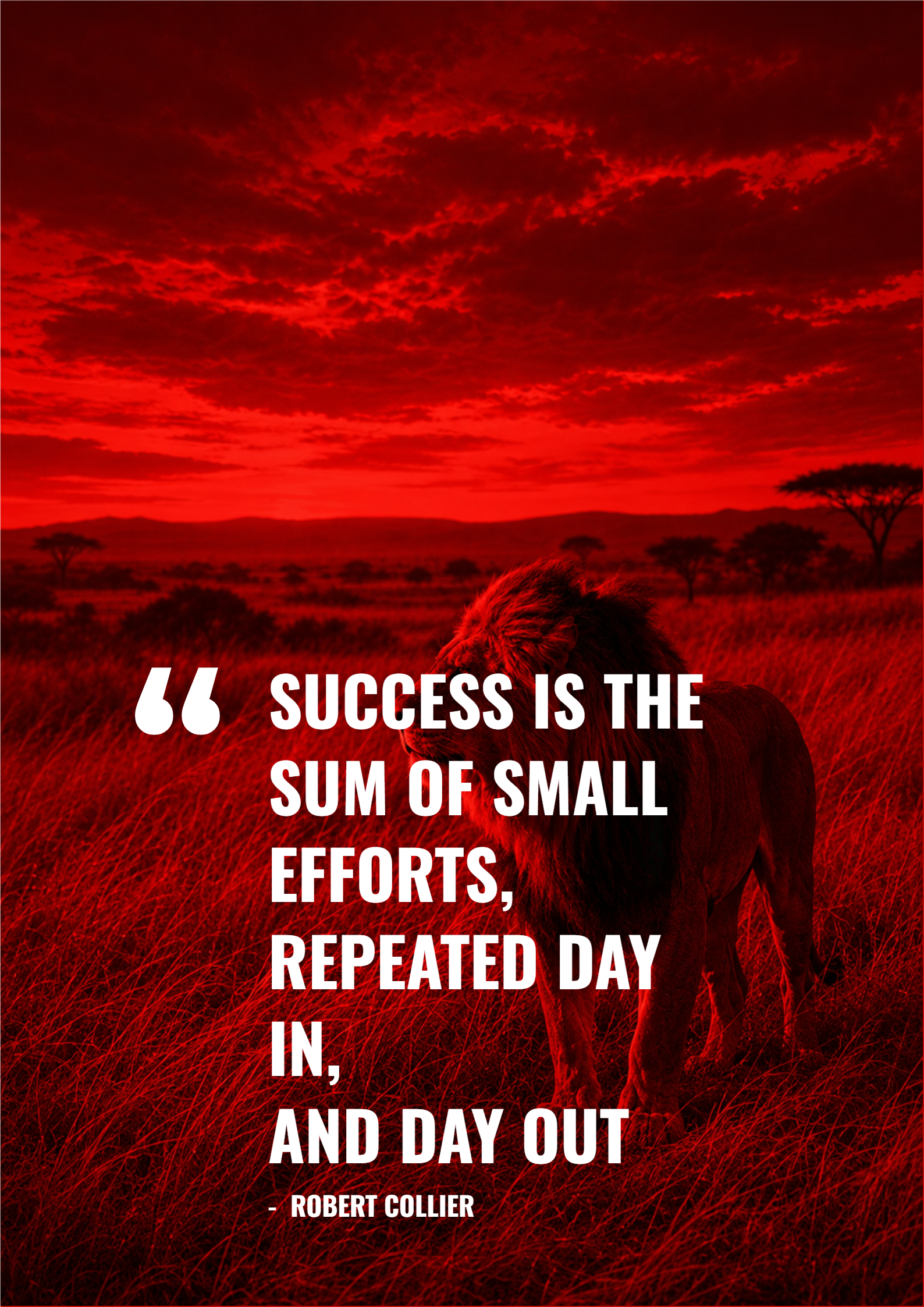 Robert Collier Motivational Lion Quote Poster
