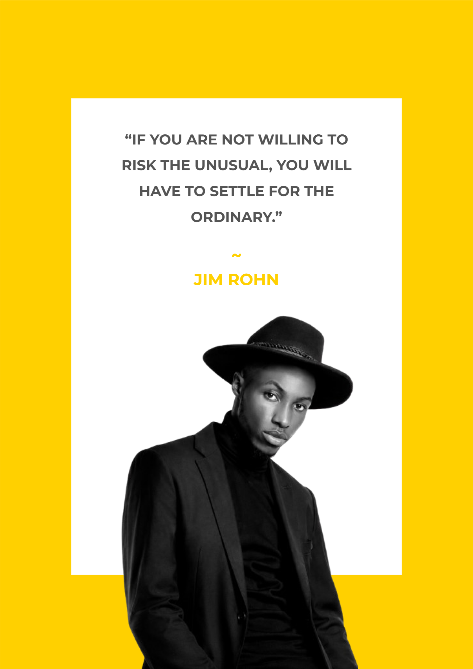 Jim Rohn Risk The Unusual Quote Poster