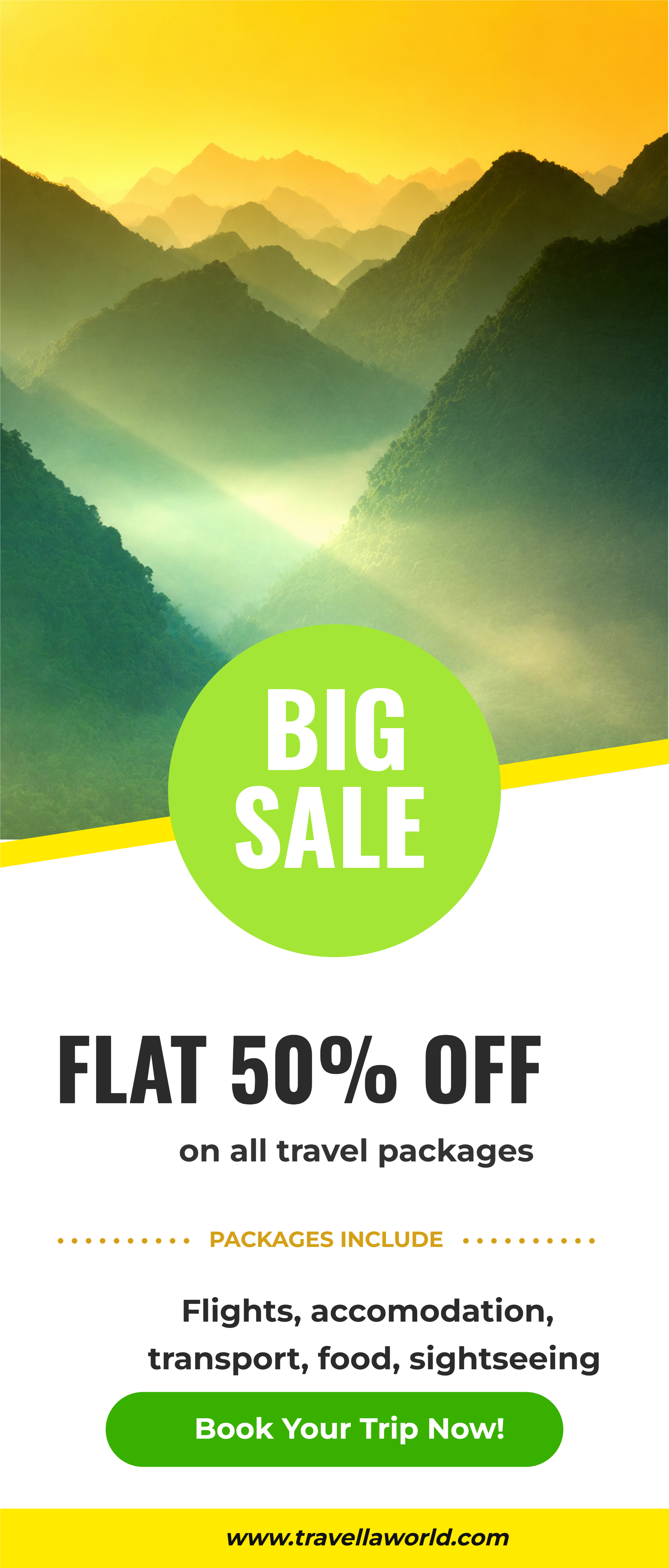 Travel Big Sale Tourism Rollup Banner
