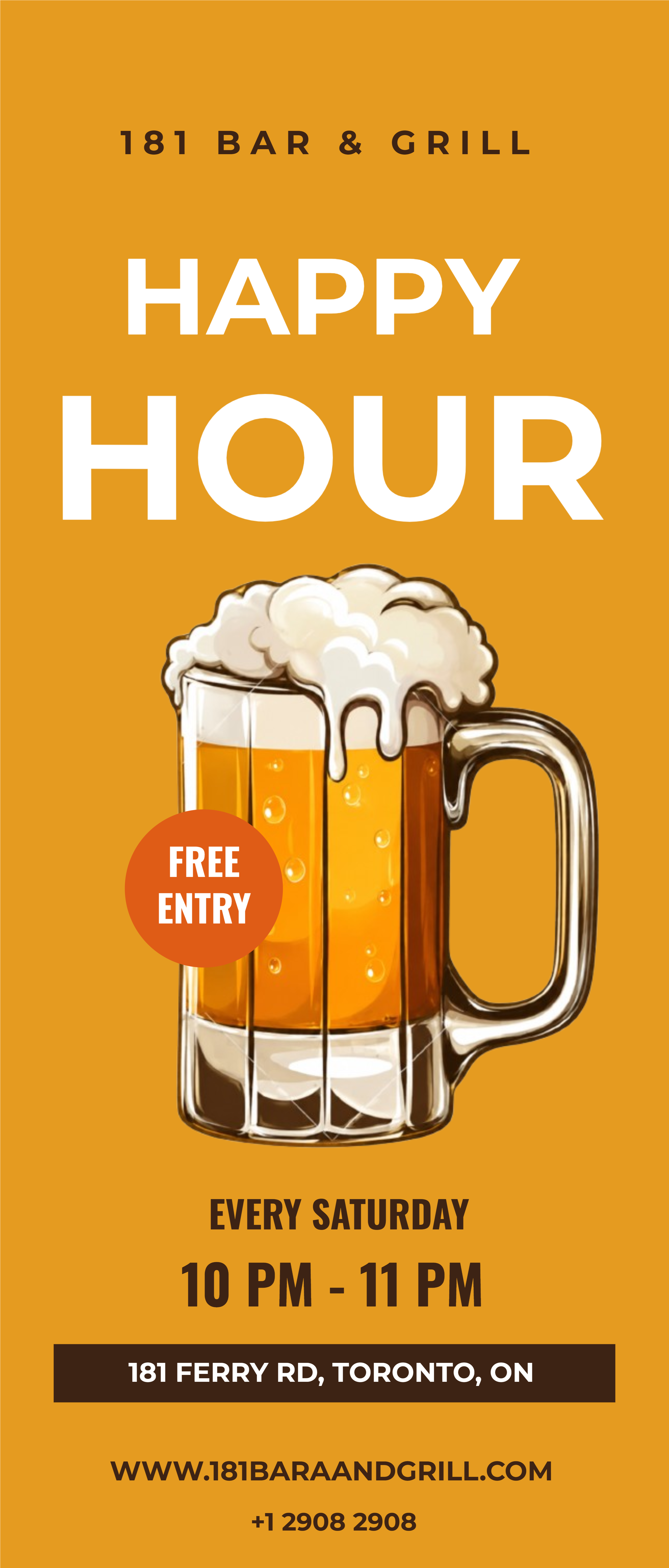 Happy Hour Beer Bar Rollup Banner