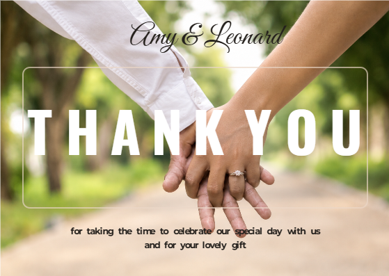 Holding Hands Wedding Thank You Card
