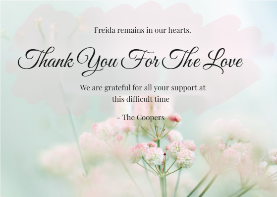Sympathy Floral Thank You Card
